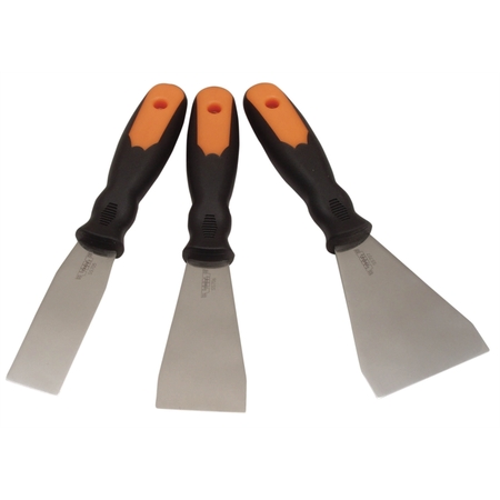 VIM PRODUCTS 3-Piece Flexible Stainless Steel Putty Knife Set SS7100